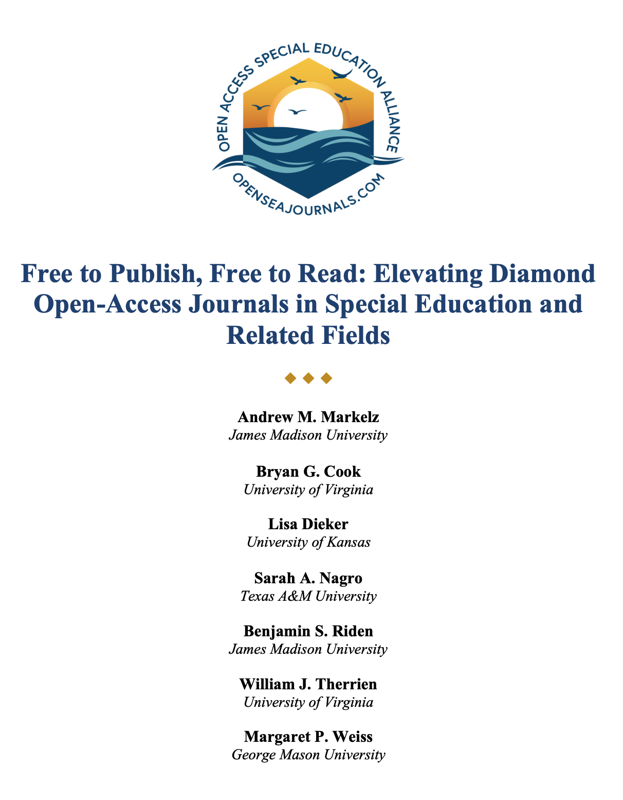 Cover image of the white paper by the Alliance. Logo with title and author names and affiliations.